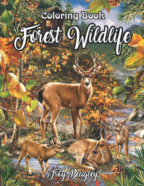 Forest Wildlife Coloring Book: An Adult Coloring Book Featuring Beautiful Forest Animals, Birds, Plants and Wildlife for Stress Relief and Relaxation Majosta