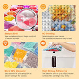 WSLWXSHM Diamond Painting Kits for Adults, Dog Round Full Drill Diamond Art Kits, 5D DIY Paint with Diamonds Crafts for Home Wall Decoration Gifts 12×12Inch Flower Basket WSLWXSHM