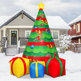 COMIN 7 FT Christmas Inflatables Tree Outdoor Decorations Blow Up Yard Gift Box with Built-in LEDs for Indoor Party Garden Lawn Decor COMIN