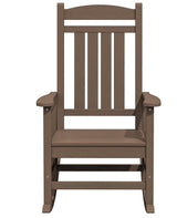 KINGYES HDPE Rocking Chairs Outdoor, Patio Rocking Chairs with 330lbs Support, Smooth Porch Rocker for Deck Lawn Yard, Brown KINGYES