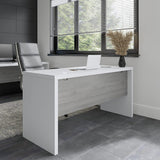 Office by kathy ireland Echo 60-inch W Credenza Desk, Pure White/Modern Gray (KI60506-03) Bush Business Furniture