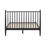 NTC Inno King Wooden Bed Frame with Headboard - Solid Oak & Rubber Wood, Burnt Black Finish NTC