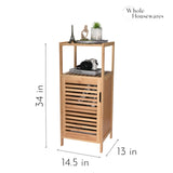WHOLE HOUSEWARES Bamboo Shoe Rack Cabinet - Shelf Storage with Doors for Bathroom, Bedroom, and Kitchen- Freestanding Entryway Organizer Furniture - Multi-Tier Wood Cabinets for Small Spaces WHOLE HOUSEWARES