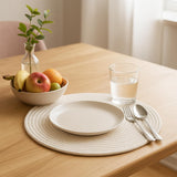 Round Woven Placemats Set of 8 Heat Resistant Placemats 13.5 Inches Farmhouse Cotton Rope Place Mats for Dining Tables Trivets for Hot Dishes, White Aertiavty