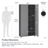 Systembuild Evolution Kendall 36" Utility Storage Cabinet, Black SystemBuild