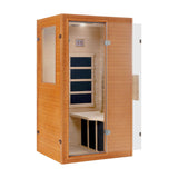 springspa Infrared Sauna Home Sauna, Indoor Far Infrared Saunas for Home, 1 Person Low Emf Canadian Hemlock Wooden Spa Room 950w, 110v with Control Panel springspa