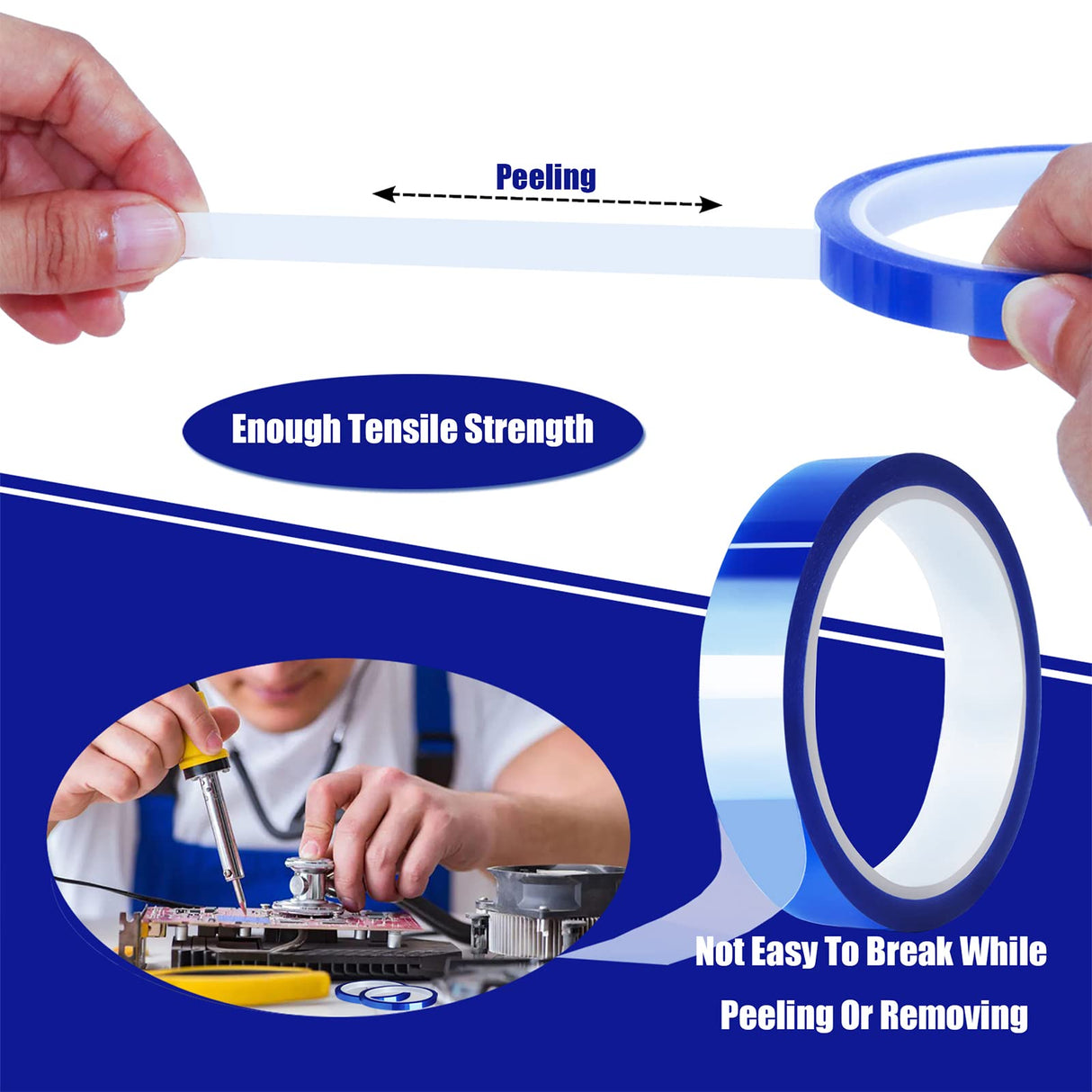 MEBMIK 6 Rolls 20mm x33m(108ft) Blue Heat Tape High Temperature Heat Resistant Tape Heat Transfer Tape for Heat Sublimation Press Vinyl,No Residue MEBMIK