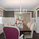 YCZHCC White Farmhouse Chandelier, 6 Lights French Country Chandeliers for Dining Room lighting fixtures, Rustic Wood Hanging Candle Pendant Light for Kitchen Island Entryway Foyer Living Room Bedroom YCZHCC