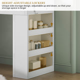 YITAHOME Vanity Desk with Mirror and Lights, Makeup Table with Charging Station, Large Vanity Set with 4 Drawers, Cute Makeup Desk with 6 Storage Shelves, White YITAHOME