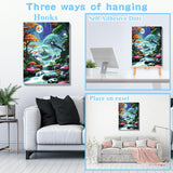 VIGEGU Paint by Numbers Kit for Adults Framed,with Wooden Easel Gift Box,Moon Waterfall Tree Paint by Numbers with Frame DIY Adults' Paint-by-Number Kits for Home Wall Decor 12x16inch VIGEGU