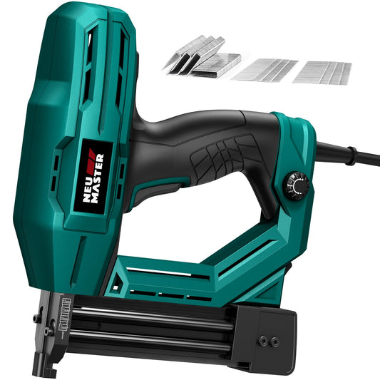 NEU MASTER Electric Nail Gun, 2 in 1 Staple Gun for DIY, Woodworking with 800pcs 18 Gauge Nails &1/4'' Narrow Crown Staples 200pcs - WoodArtSupply