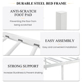 SHA CERLIN Twin Size Bed Frame for Kids,Metal Bed Frame with Butterfly Pattern Design Headboard & Footboard,No Box Spring Needed,Easy Assembly,White SHA CERLIN