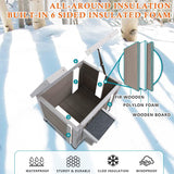Ketive Insulated Cat House Outdoor Cat Shelter for Feral Cats in Winter,All-Round Foam Insulation Weatherproof Wooden Cat Houses for Cats Rabbits and Small Animals with Escape Door Open Roof ketive