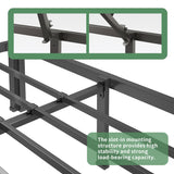 NKZ 14 Inch Queen Bed Frame, Sturdy Metal Platform with Round Corner Legs, 3,500 lbs Heavy Duty Steel Slat Support, Easy Assembly, Noise Free, No Box Spring Needed NKZ