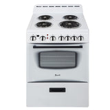 Avanti ERU240P0W ERU240 24" Electric Range Oven with Framed Glass Door, in White Avanti