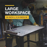 Klutch Steel Welding Table, Heavy Duty Work Bench Steel Construction With 600 Lbs Capacity, Tool Bench (Black) Klutch