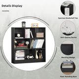 YAHARBO Modern Black 3-Tier Wide Bookshelf with 8 Cubes for Versatile Storage and Display YAHARBO