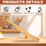 2Pcs Wooden Spatula for Cooking, Sourdough Spurtles Kitchen Tools Wooden Spurtle Spatula Dough Stir with Hanging Holes Sourdough Spatula, Kitchen Sourdough Tools Fermentation Use Wood Spatula HINGTAI