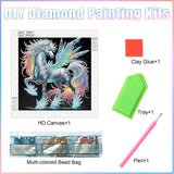 Special Shape Diamond Art Kits for Adults – 5D DIY Winged White Horse Diamond Painting with Crystal Rhinestones, Fantasy Animal Craft Kit for Beginners, Magical Diamond Art Wall Decor antor