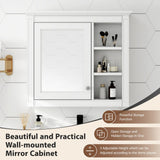 Virubi Bathroom Wall Cabinet with Mirror, 30'' x 28'' Medicine Cabinet with Mirror Door and Adjustable Shelves, Over Toilet Storage Cabinet, Wall-Mounted Bathroom Mirrors for Over Sink with Storage Virubi