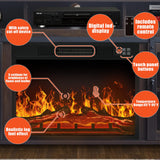 ENSTVER Fireplace TV Stand up to 65",Media Storage Electric Fireplace tv Stands for Living Room(Espresso) ENSTVER