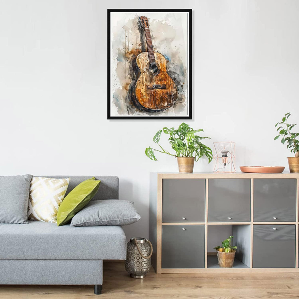 Pavemlo 5D Diamond Art Kits for Adults Guitar, Full Drill Diamond Art Pictures Paint with Diamonds, DIY Cross Stitch Jewel Art Rhinestone Craft for Home Wall Decor (12x16inch)@z317 Pavemlo