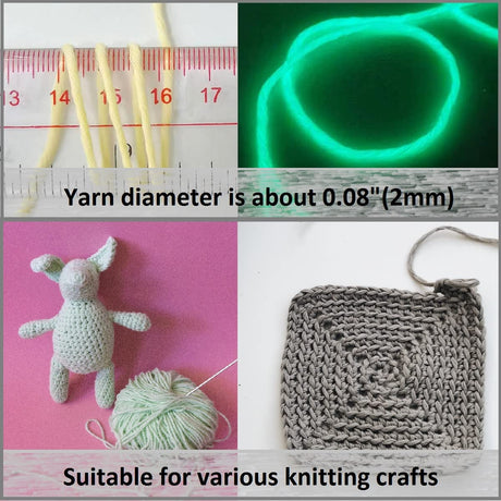 5 Rolls Glow in The Dark Yarn, 55 Yards Luminous Knitting Glowing Crochet Yarn for Crocheting, Sewing Supplies for Knitting DIY Crafts (Gray) Lmaray