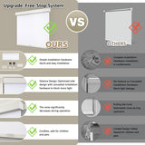 SUNOFF Cordless Blackout Roller Shades Blinds for Windows Free-Stop,Pull Down Room Darkening with Valance,Thermal Insulated Woven Fabric Window Door Blinds for Home,Office,White 34" W x 72" L sunoff