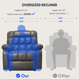 FLEXISPOT XL51 Dual OKIN Motor Power Lift Recliner Chair for Elderly, Lay Flat Electric Recliner with Massage & Heat, USB Ports, Faux Leather Reclining Sofa for Living Room Bedroom, Black FLEXISPOT