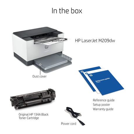HP Laserjet M209dw High-Speed Wireless Monochrome Laser Printer for Home Use and Small Business, Fast 2-Sided Printing, Scanner, Copying, Dual Band WiFi Compact Black and White Printers (Renewed) HP