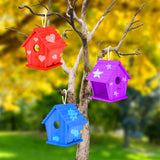 Bluebird Houses for Outside Clearance with Pole, Hanging Bird House Outdoors Garden Patio with Easy Clean Wood Birdhouse Viewing Window Garden Patio for Swallow Sparrow Hummingbird Finch Cardinals GINDOOR