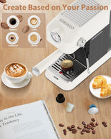 20 Bar Espresso Machine, [2-In-1] Pro Coffee and Espresso Maker with Pressure Gauge/Milk Frother Steam Wand, 1300w Stainless Steel Espresso Coffee Maker with NTC&Pre-Infusion, Latte,Cappuccino CKOZESE