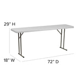 EMMA + OLIVER 6-Foot Rectangular White Plastic Folding Table with Locking Legs for Training or Seminars EMMA + OLIVER
