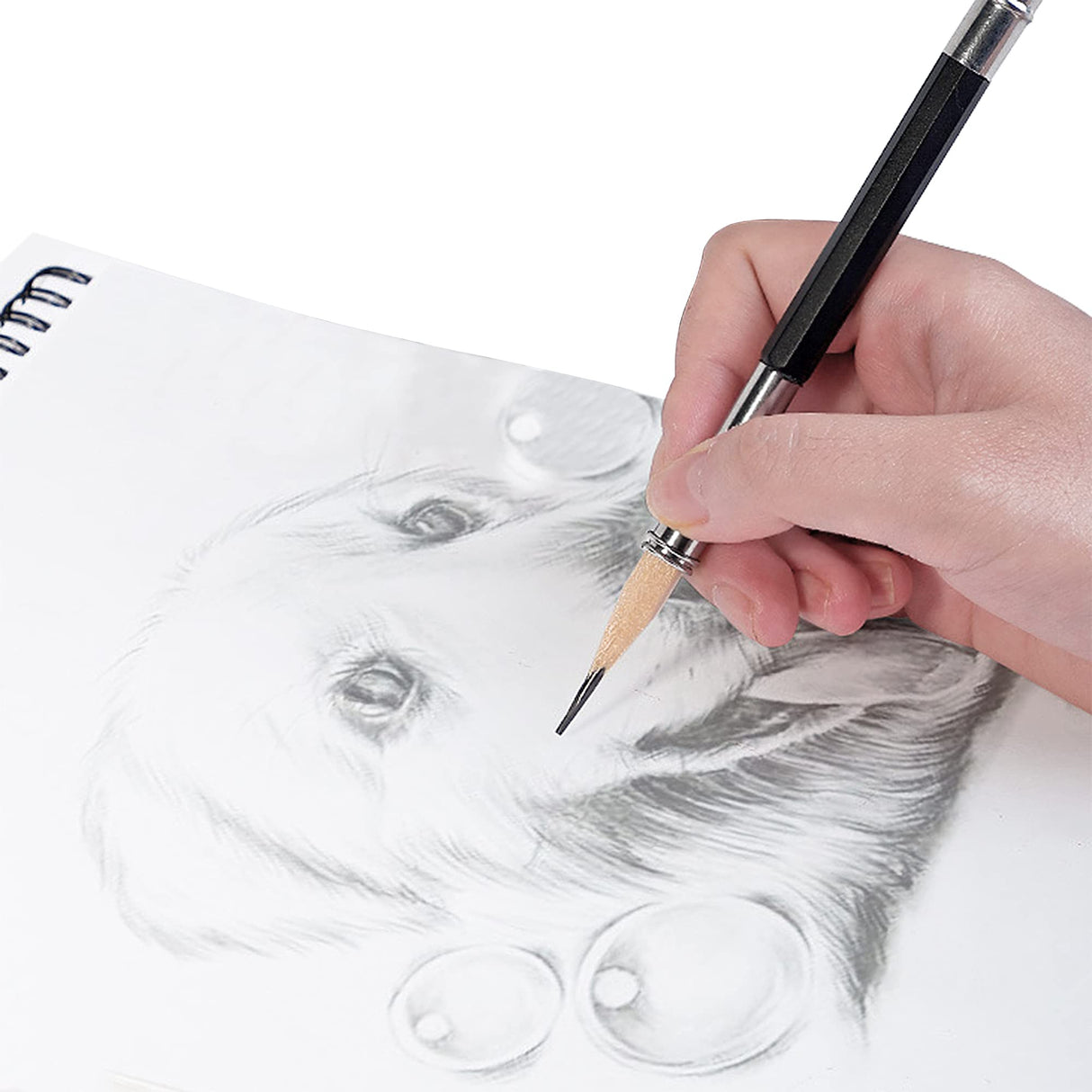 YACSEJAO Pencil Extenders 5PCS Adjustable Pencil Lengthener Tool Coupling Device for School Art Writing YACSEJAO