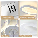 SIJINCHEN Ceiling Fans with Lights and Remote, 25 Inch Modern Low Profile Flush Mount Ceiling Fan, Dimmable LED Ceiling Light Fixture, Small Ceiling Fans for Bedroom, Kitchen, Indoor-White SIJINCHEN