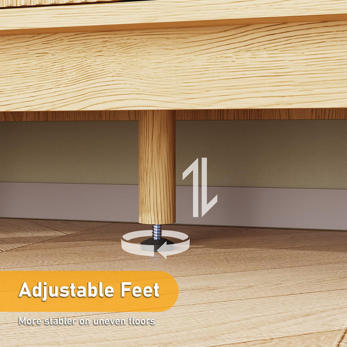 59" Mid-Century Modern TV Stand with Fluted Sliding Doors - Solid Wood Entertainment Center for 55/60/65 Inch TV, Adjustable Shelves, Boho Farmhouse Media Console for Living Room, Bedroom & Office.Oak SEALAMB