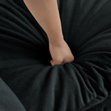 Neylory 76.7" Sofa Couch for Living Room, Modern Comfy Sofa with Extra Depth Seat and 2 Throw Pillow & 2 Armrest Pillow, Love Seat Chenille Couches for Living Room Small Space, Black Neylory