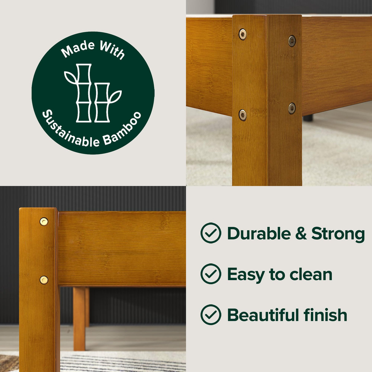 Zinus Ellie 14 Inch Sustainable Bamboo Platform Bed Frame - Easy Assembly, No Box Spring Needed, Full Size Zinus