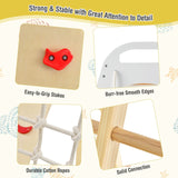 Costzon Indoor Jungle Gym, 8-in-1 Montessori Climbing Toys for Toddlers with Slide, Climbing Rock/Net, Monkey Bars, Indoor Wooden Playground Climber Playset for Kids 3-6 Years Birthday Costzon