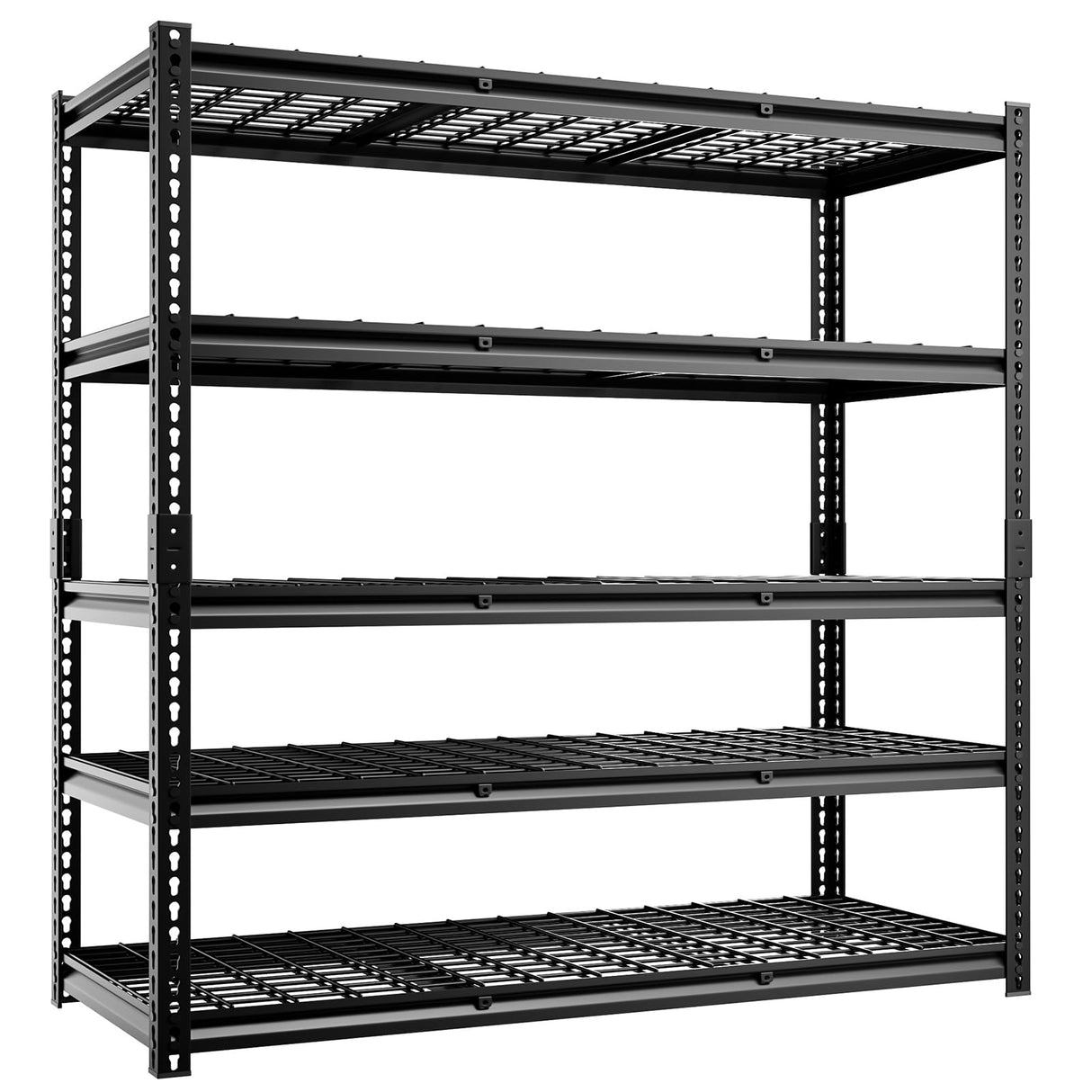 cynnda 5-Tier 60" W X 24" D X 78" H Garage Shelving Metal Storage Shelves 3300LBS Heavy Duty Industrial Shelving Adjustable Garage Shelf Unit Utility Storage Racks(Black) cynnda