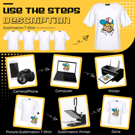 5 Pack Youth Sublimation Blank T Shirt White Polyester Shirts Crew Neck Short Sleeve Sublimation T Shirt (Medium) Tarpop