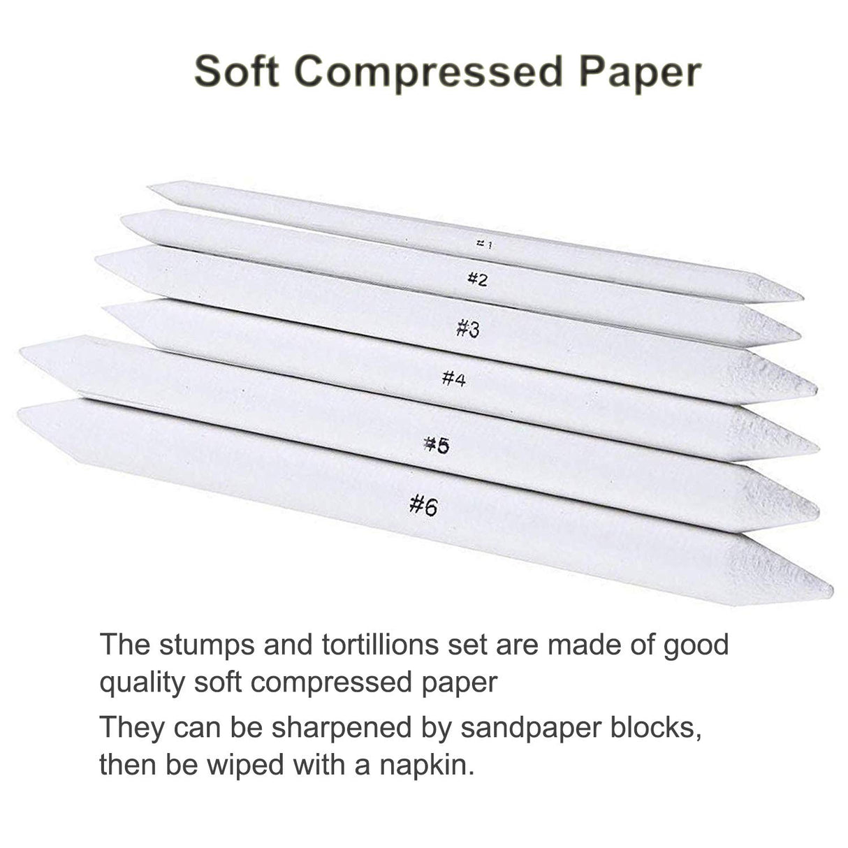 Cettkowns 36 Pieces Artist Blending Stump and Tortillion Art Blenders for Student Sketch Drawing Cettkowns