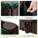 HONEY JOY Sandbox with Cover, 6FT Oval Sand Pit for Backyard, 4 Built-in Seating & Bottom Drainage Liner, All Weather Resistant Sand Boxes for Kids Outdoor with Lid HONEY JOY