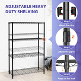 PayLessHere | 4-Tier Wire Shelf | 36"x14"x54" | Black | Adjustable Racks | Heavy-Duty Storage Shelves, Holds Upto 1000 lbs | Rust-Resistant, No-Tool Assembly | for Home, Garage Shelving PayLessHere