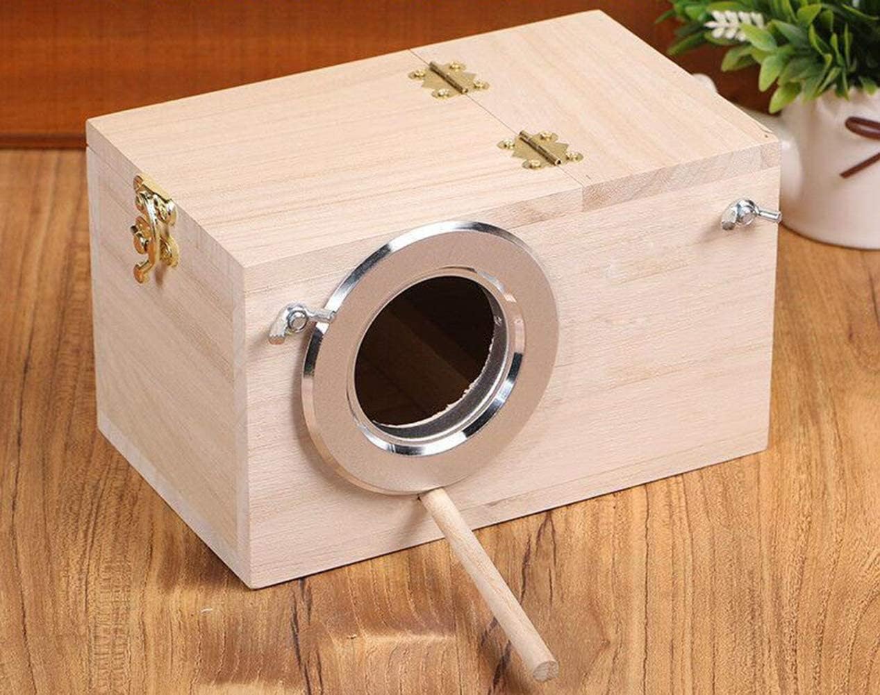 YJJKJ Pet Wood Parakeet Nest Box Bird House Breeding Nesting Bird Cage Box for Lovebirds Cockatiel Parrotlets