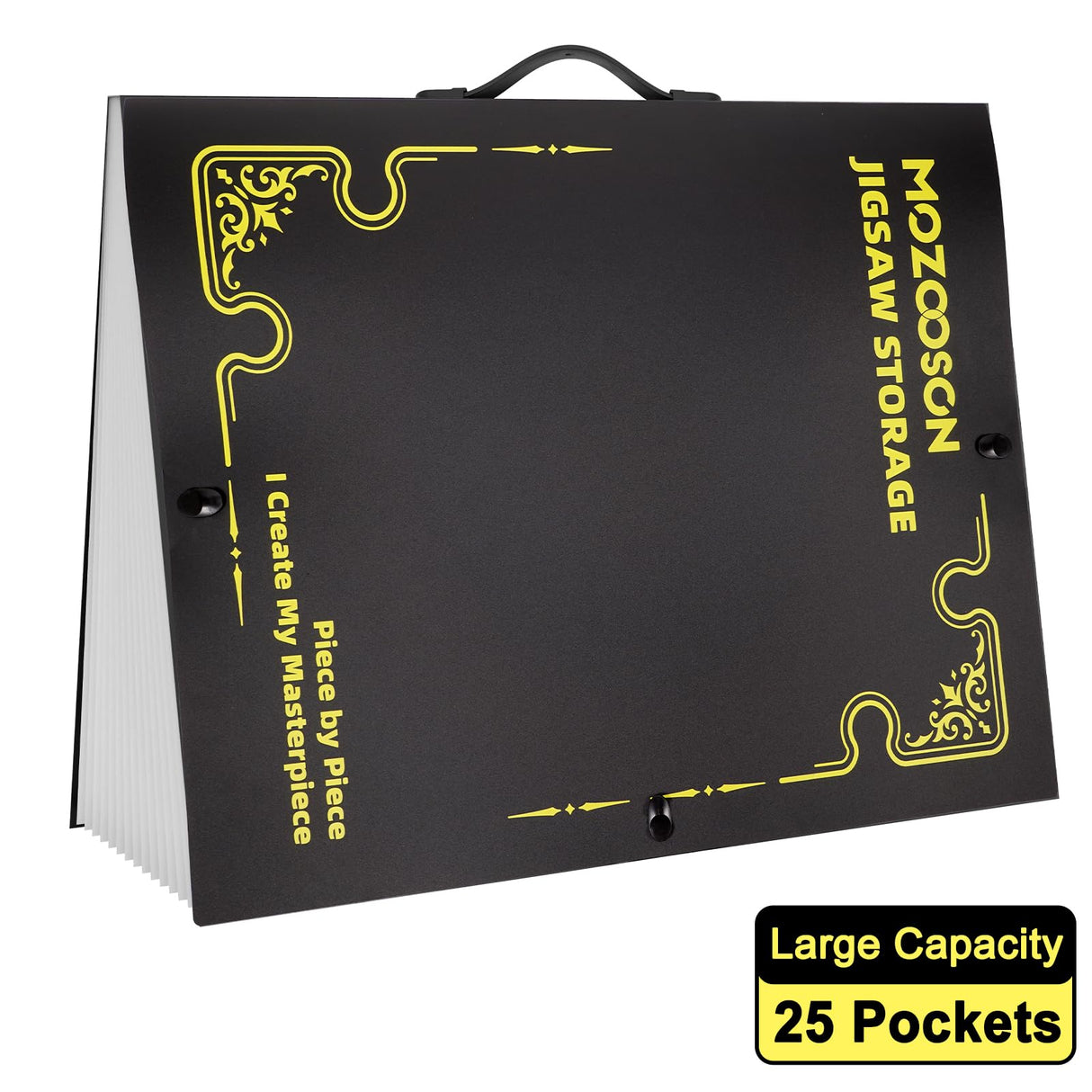 MOZOOSON Puzzle Storage Folder for 1000pcs Puzzle, Jigsaw Accessories with 25 Pockets, Large Capacity Puzzle Organizer, Dustproof and Protective Puzzle Accessory, for Puzzle Enthusiasts MOZOOSON