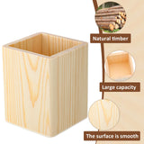 DoubleFill 6 Pack Wood Pen Holder Unfinished Wooden Pencil Holder for Homemade DIY Crafts Mini Wood Pencil Box Small Wooden Crates for Crafts Projects, 3 x 3 x 4 Inches DoubleFill