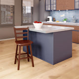 Winsome Scalera Ladder Back Swivel Counter Stool, 24 in, Walnut Finish, Solid Wood Winsome