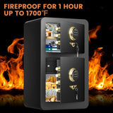 [2025 Upgraded] 8.1 Cu ft Extra Large Home Safe Fireproof Waterproof with [DOUBLE SAFES], Heavy Duty Fireproof Safe Box with [Hidden Lock Box], Fireproof Safe for Home Documents Business Office USE GHJGAGE