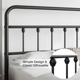 Yaheetech Classic Metal Platform Bed Frame Mattress Foundation with Victorian Style Iron-Art Headboard/Footboard/Under Bed Storage/No Box Spring Needed/Full Size Black Yaheetech